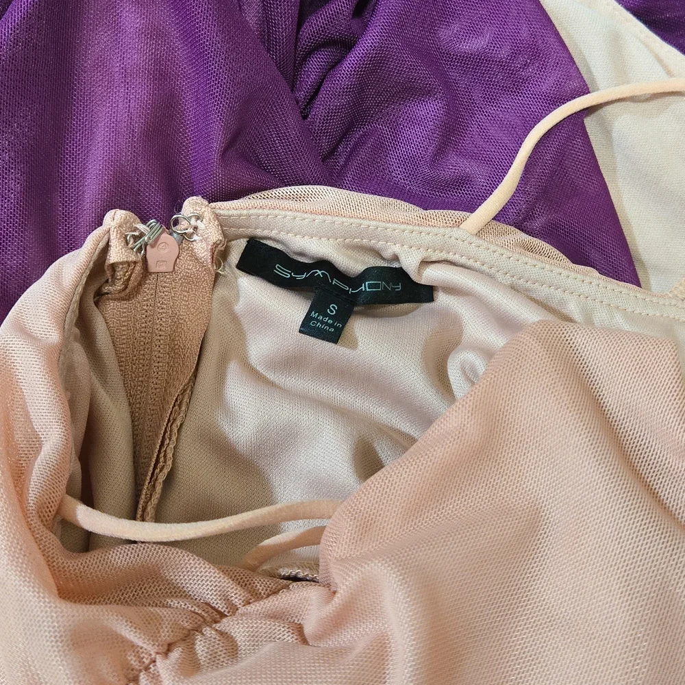 Boutique Rima Bustier Ombre Ruched Maxi Dress - Picture 4 of 4